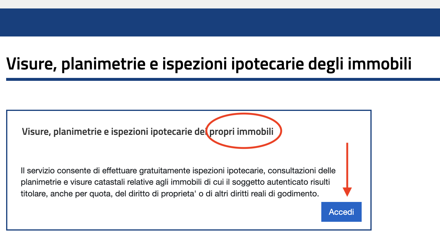 Consultazione personale: l'elenco dei tuoi immobili